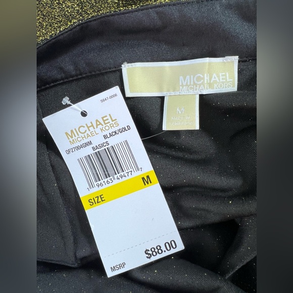 Michael Michael Kors NWT Asymmetrical Hemline Mini Skirt in Black & Gold Size:M - Picture 10 of 15